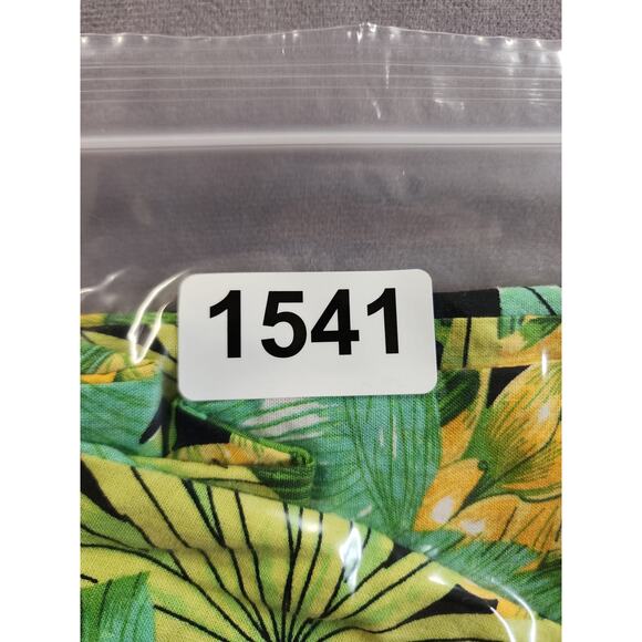 Nicole Miller Wide Leg Pants Womens Size Medium Green Tropical Floral Cropped - Picture 12 of 12